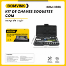 Kit de Chaves e Soquetes 40 Peças com Catraca 1/4 e 3/8 Bomvink BOM-3906