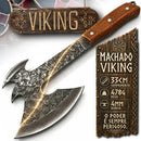 Machadinha Viking Artesanal Full Tang com Dupla Lâmina e Bainha — 33 cm — Default Title