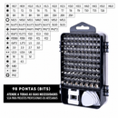 Kit de Chaves de Precisão 115 Peças para Eletrônicos e Reparos