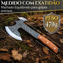 Machadinha Viking Artesanal Full Tang com Dupla Lâmina e Bainha — 33 cm