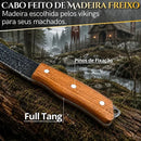 Machadinha Viking Artesanal Full Tang com Dupla Lâmina e Bainha — 33 cm