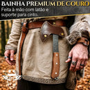Machadinha Viking Artesanal Full Tang com Dupla Lâmina e Bainha — 33 cm