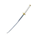 Katana sem Fio para Cosplay Branca e Dourada com Bainha e Suporte