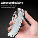 Canivete Multiuso Monobloco Aço Inox Polido Camping Pesca Agro Ferramenta de Bolso