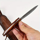 Faca Pena de Falcão Aço Carbono + Bainha Couro