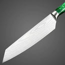 Faca Chef Esmeralda Premium Aço Inox Padrão Damasco Cabo Profissional