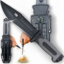 Faca Sobrevivência Crusoe Personalizada com Pederneira + Bússola