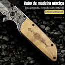 Canivete Estilo Damasco 21cm Cabo Madeira + Trava