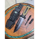 Faca Sobrevivência Crusoe Personalizada com Pederneira + Bússola