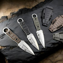 Mini Faca EDC Fulltang 440c Uso Cotidiano Bainha Rígida Kaqui