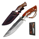Faca Luxo Saladin Fulltang Aço 5cr13 4mm Damasco + Bainha