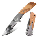 Canivete Urso Kodiak EDC Dobrável Madeira C/Clip