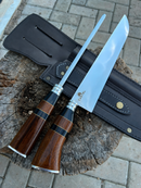 Kit Faca Artesanal para Churrasco e Chaira Castel 10 Polegadas