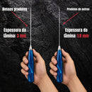 Faca Chef Brillat Damasco 8 Pol Cabo Resina Azul Premium