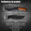 Faca Churrasco Luxo 30cm Fulltang Multiuso Aço + Bainha