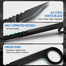 Kit Facas Curvas Defesa Fulltang G10 + Kydex