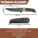 Canivete Fauna Gravuras Animais 22,5cm Aço Inox