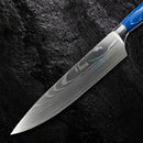 Faca Chef Brillat Damasco 8 Pol Cabo Resina Azul Premium