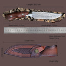 Faca Luxo Saladin Fulltang Aço 5cr13 4mm Damasco + Bainha