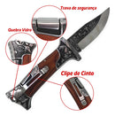 Canivete Dark Horse Inox Super Luxo Coleção Com Bainha Couro