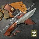 Faca Luxo Saladin Fulltang Aço 5cr13 4mm Damasco + Bainha