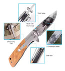 Canivete Urso Kodiak EDC Dobrável Madeira C/Clip