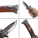 Canivete Dark Horse Inox Super Luxo Coleção Com Bainha Couro