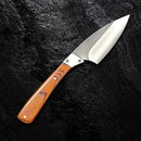 Faca Cozinha Lâmina Removível Cabo Madeira + Bainha Couro