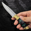 Mini Faca Fulltang 16cm Cabo Madeira + Bainha Couro