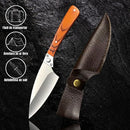 Faca Cozinha Lâmina Removível Cabo Madeira + Bainha Couro