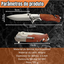 Canivete Dobrável Inox Alta Dureza Camping