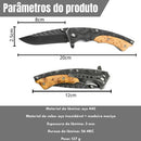 Canivete 20cm Aço 440 Cabo Madeira Dobrável