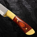 Mini Faca Fulltang 16cm Cabo Madeira + Bainha Couro