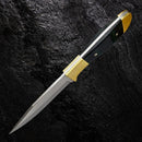 Mini Faca Fulltang 16cm Cabo Madeira + Bainha Couro