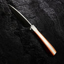 Faca Cozinha Lâmina Removível Cabo Madeira + Bainha Couro