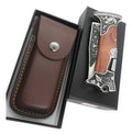 Canivete Dark Horse Inox Super Luxo Coleção Com Bainha Couro
