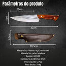 Faca Chef Taillevent Fulltang 32cm Cabo Madeira + Bainha Couro