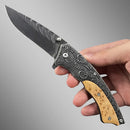 Canivete 20cm Aço 440 Cabo Madeira Dobrável
