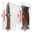 Canivete Dark Horse Inox Super Luxo Coleção Com Bainha Couro