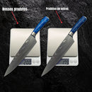 Faca Chef Brillat Damasco 8 Pol Cabo Resina Azul Premium