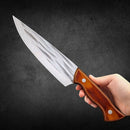 Faca Chef Taillevent Fulltang 32cm Cabo Madeira + Bainha Couro