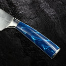 Faca Chef Brillat Damasco 8 Pol Cabo Resina Azul Premium