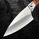 Faca Cozinha Lâmina Removível Cabo Madeira + Bainha Couro