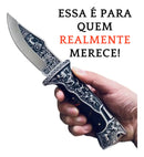 Canivete Super Luxo Cavalos Aço Inox Bainha Alto Padrão