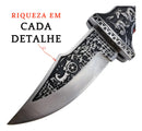 Canivete Super Luxo Cavalos Aço Inox Bainha Alto Padrão
