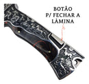 Canivete Super Luxo Cavalos Aço Inox Bainha Alto Padrão