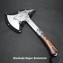 Machado Lobo Berserker Aço Afiado com Bainha