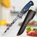 Faca Artesanal Darius Fulltang Damasco Azure Desossa Churrasco