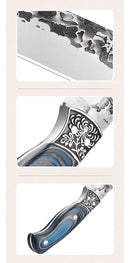 Faca Artesanal Darius Fulltang Damasco Azure Desossa Churrasco