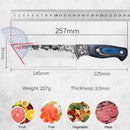 Faca Artesanal Darius Fulltang Damasco Azure Desossa Churrasco